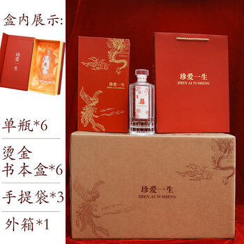 Fantasy wedding wine bottle 500 pack private customized wine bottle sealed gift box set for gifting rose vertical pattern treasure lifetime tube box