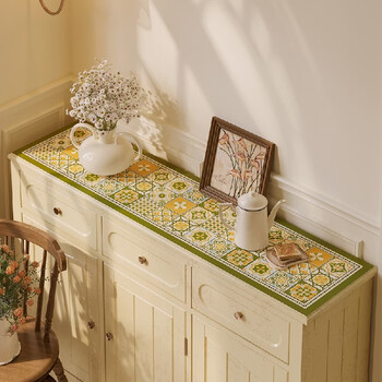 Yusenyi wellland retro style home cabinet countertop protection mat living room coffee table mat sideboard mat can wellland a type 220x45cm silent and comfortable without knocking cups