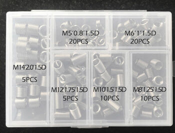 Rongguang wire screw sleeve combination boxed thread repair repair sleeve wire sleeve braces thread protective sleeve m6m8m10m12 commonly used m5-m14*1 point 5d mixed package, a total of 70 pieces