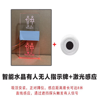 Toilet occupied or unmanned led display public toilet smart guidance system toilet electronic sensor indicator light smart screen + laser sensor 21.5x8 cm universal