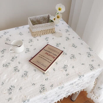 Musong tablecloth coffee table mat tv cabinet cover dustproof ins style cotton and linen living room decoration high-end 2025 new style lilac 80x120