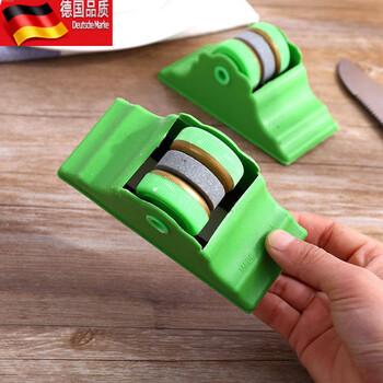 Tuojin household round fixed-angle roller whetstone, kitchen double-sided sharpener, quick knife stone, household kitchen knife sharpening tool, 1 whetstone with base