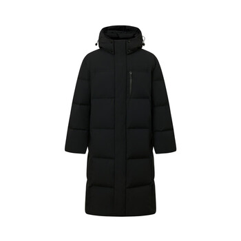 Polowalk men's down jacket 2025 winter new product 90 duck down simple hooded long down jacket dark navy filled down approximately 280g~392.7g m 170/m