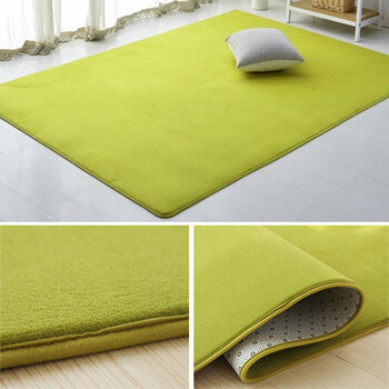 Sanqihu carpet bedroom bedside living room simple modern coral velvet balcony bay window for sleeping and sitting on the floor cushion color grass green coral velvet short velvet 50x160 cm