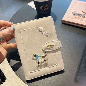 Yusenyi card bag document bag passport holder wallet all-in-one bag portable coin purse passport bag white