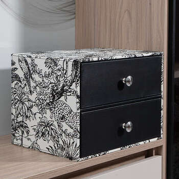 Yusenyi high-looking drawer-type storage cabinet entrance desk storage box desk organizer storage rack double layer double drawer white background jacquard