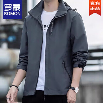 Romon jacket men's 2026 spring and autumn new outdoor sports mountaineering wear casual hooded jacket men 6268 gray xl 126-140 jin