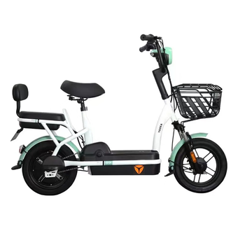 Yadi electric bicycle new national standard can be licensed small battery vehicle women's grocery bike small electric donkey yadi green backrest version 48v12a/original battery/about 40km/with backrest