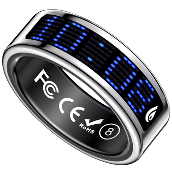 He jiagong november 2025 screen display smart ring remote control brush heart rate exercise blood oxygen pressure sleep monitoring silver no. 8