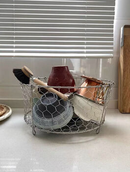 Youlinluo 304 stainless steel drain basket japanese-style hand-woven storage basket dishes and fruit storage basket snack storage basket 25cm