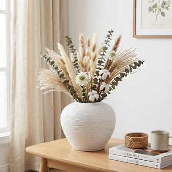 Qiju yaji ceramic vase minimalist nordic style solid color japanese small countertop dried flower hydroponics light luxury ornaments 30231