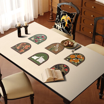 Fantasy style dining table mat tablecloth no-wash coffee table mat yuliu xianghua gj dining table mat 90cmx200cm (easy to take care of)