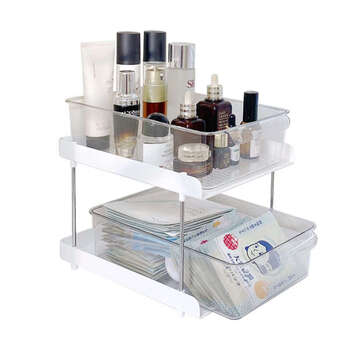 Yusenyi desktop product storage box storage rack shelf bathroom double-layer drawer bathroom dressing table affordable two-layer double drawer