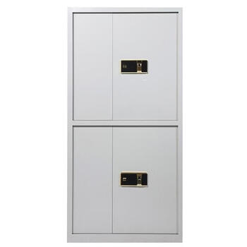 Myers my-zws04 double-section electronic fingerprint password lock safe cabinet with drawer 900 420 1850mm gray white 1 set