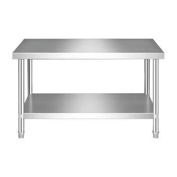 Fantasy shelf workbench kitchen vegetable cutting table oven microwave oven storage soup bucket square table length 120 width 40 two layers of pure steel plate 60 height