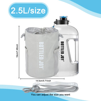 He jiagong ton bucket set ton ton bottled joy diagonal cup set large water cup backpack insulated anti-scalding extra large capacity 2500ml gray kettle backpack