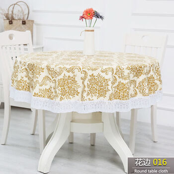 Fantasy round tablecloth plus velvet large round tablecloth round tablecloth no-wash golden 016 tablecloth diameter 137cm