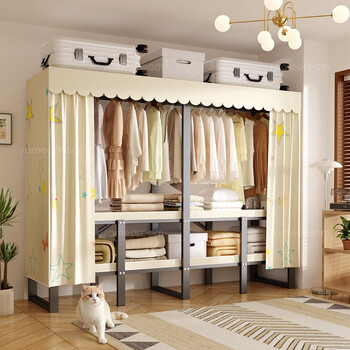 Fantasy wardrobe room for bedrooms with integrated folding steel frame. the following is the integrated folding compartment version with 2 doors.