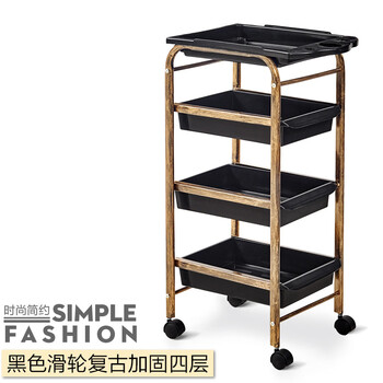 Fantasy hairdressing trolley multifunctional tool cabinet four-layer and five-layer beauty trolley barber shop tool mobile cart four-layer golden brake wheel official standard