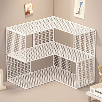 Fantasy bookshelf desktop storage rack work station storage rack home table corner bookcase student dormitory desk simple cabinet black large size