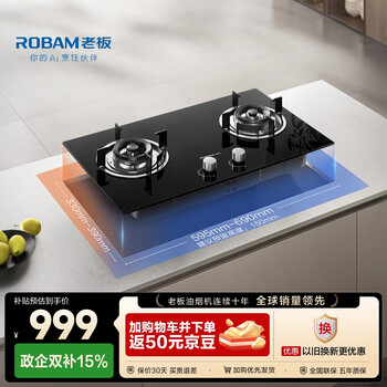 Boss xingchen series gas stove 20b2a household natural gas double stove embedded gas stove 5.2kw adjustable replacement without modification hole stove stove stove trade-in national subsidy