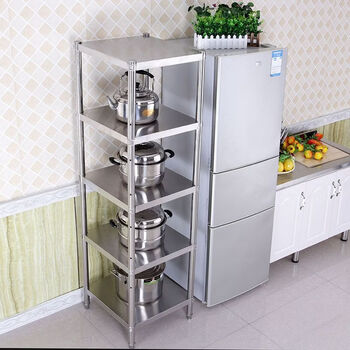 Fantasy stainless steel kitchen sandwich storage rack square four-layer shelf storage rack multi-layer pot rack length 35 width 35 height 60 two layers