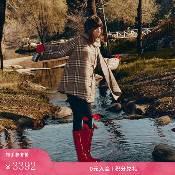 Fabrique sheep wool cashmere reversible a-type short coat with scarf 2025 new arrival skylark gray xs /p