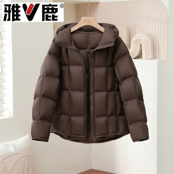 Yalu down jacket winter new good-looking fashionable clothing women's short loose hooded korean style small man's bread jacket maillard xs 85 catties to 108 catties