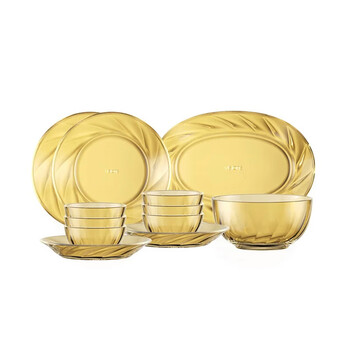 Corning tableware 12-piece heat-resistant glass tableware glass bowls and plates dishes dishes set tableware set glass tableware 12-piece set