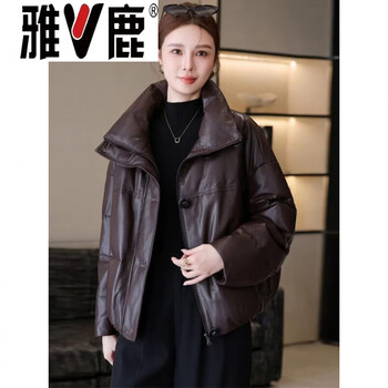 Yalu haining white goose down genuine leather down jacket women 2026 winter thickened warm bread jacket sheepskin leather jacket s _90-120 jin