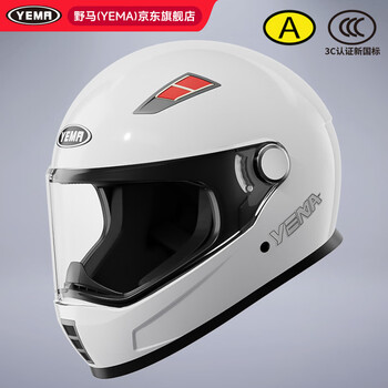 Yema (yema) 3c certified motorcycle helmet men's winter warm motorcycle full-face helmet women's 851s ceramic white l