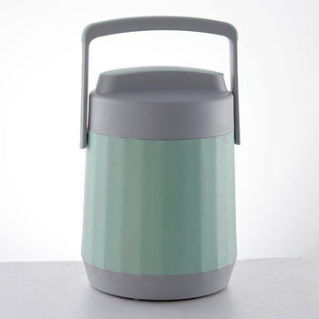 Jingxu glass liner thermal bucket insulated lunch box insulated rice bottle lunch box bottle bladder multi-layer pot constant temperature rice bucket 1 point 4 green thermal bucket with spoon