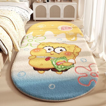 Fantasy pink special-shaped living room carpet dopamine foot mat bedroom bedside non-slip floor mat girly heart sofa coffee table blanket spongebob squarepants-short hair insulation anti-slip. 60*200cm thickened imitation cashmere