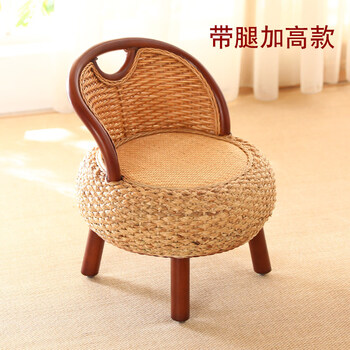 Jingmu huanian rattan rattan chair back chair single small chair balcony home living room coffee table tatami low sitting chair lazy futon with legs