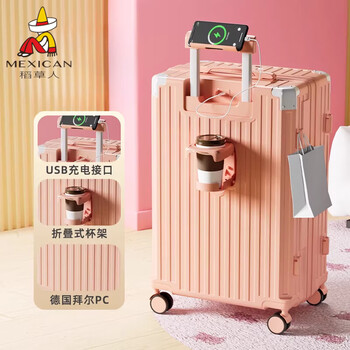 Scarecrow multifunctional luggage women's 20-inch boarding case 2026 new trolley case men's 24-inch thickened strong and durable case cornus pink 20-inch (standard size can be boarded)