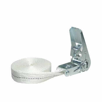 Workhorse 2.5cm white zinc ratchet tensioner cargo truck binding belt tightener quick binding tensioner fixed white rope 2..5cm wide * 3 meters with tensioner white