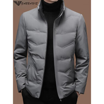 Armani (armani) winter down jacket men's short stand collar thickened warm high-end casual men's jacket 207 gray 3xl recommended 160-180 catties
