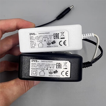 Original dve12v1a power adapter european standard dsa-12pfg-12feu 120100 round hole dc3.5mm dve 12v1a european standard white wire yellowing