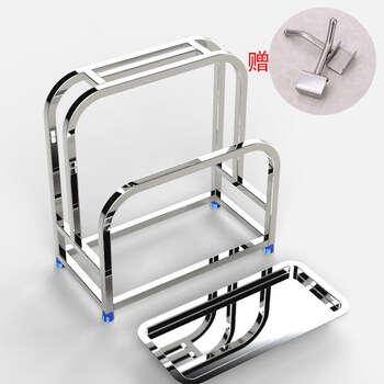 Tuojin japan imported quality 304 stainless steel knife holder cutting board rack kitchen storage rack supply cutting board cutting board storage rack 304 (2 knife slots + chopping board rack) steel plate + 2 steel hooks