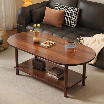 Gupujia coffee table living room simple modern small apartment household solid wood double-layer tea table floor-standing storage side table hospitality tea table