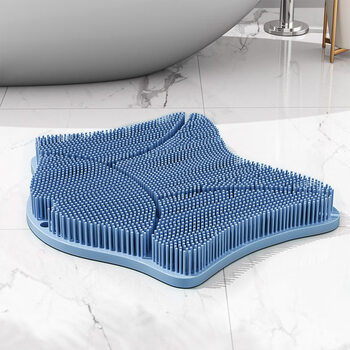 Shantou lincun back rubbing artifact back suction cup wall bathroom anti-slip bath brush home powerful back rubbing bath mat washing and rubbing feet blue starfish style (effective for glossy ceramic tiles