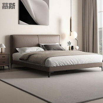 Mousse italian minimalist leather bed modern simple thin bed head master bedroom king bed bedroom 1.8 meters double storage soft package wedding bed leather single bed 15cm loose wooden silent bed board 1500mm*2000mm x frame structure