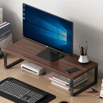 Zhuobo monitor elevated computer stand computer desktop storage rack storage rack cj08 walnut color 50cm