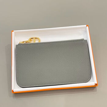Hermes (hermes) second-hand 99 new unused hermes (hermes) 0l cumulonimbus gray evercolor pig nose buckle coin purse w engraved accessory box