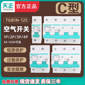 Tengen tianzheng tgb1n-125 1p 2p 3p 4p 100a 125a air switch dz47 upgrade 1p 80a