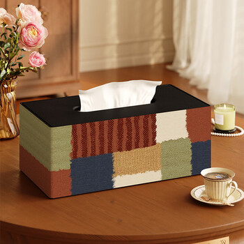 Fantasy american dopamine tissue box remote control storage box high-end paper box living room high-end light luxury paper box xuncai c large leather model