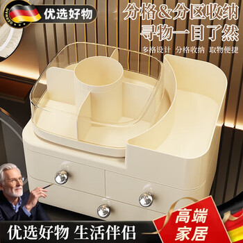 He jiagonghuli german cosmetics storage box desktop style rotatable dressing table skin care product storage drawer type 2025 new default