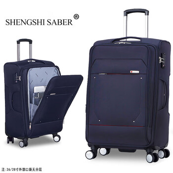 Shengshisaber swiss army knife group suitcase women's suitcase male student universal wheel oxford pull rod case business large capacity dark blue 28 inches