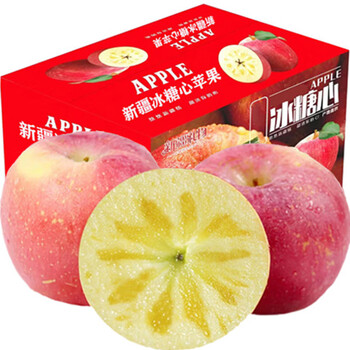 Jingmanfu xinjiang red fuji rock candy heart apple fresh fruit seasonal holiday gifts ugly apple whole box full box 10 jin single fruit 85-90mm net weight 8.5 jin