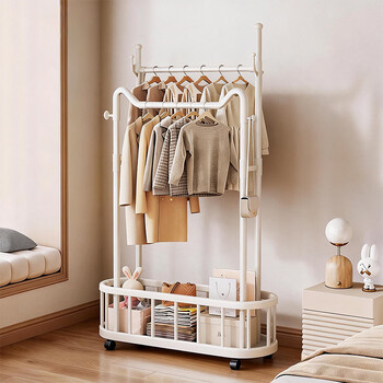 Quanpinwu clothes rack floor-standing vertical coat rack hanging clothes rack bedroom special clothes drying rack hanging clothes advanced storage rack xrzs80